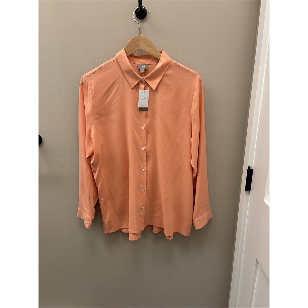 J. Jill Peach Button-Up Blouse